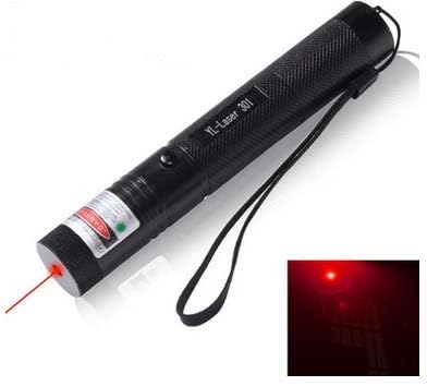 Super Bright Tactical L-a-s-e-r Pen Flashlight, Rechargeable (18650 Rechargeable Battery Included), Travel Outdoor Flashlight -Ships from USA (Red)