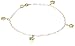 Amazon Collection 14k Yellow Gold Italian Four Star Charms Bracelet, 7