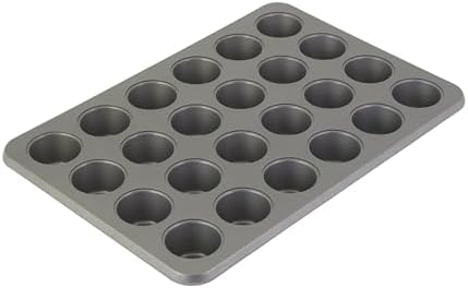 KitchenAid 24-Cup Nonstick Aluminized Steel Mini Muffin Pan, Contour Silver (Pack of 6) Image KitchenAid 24-Cup Nonstick Aluminized Steel Mini Muffin Pan, Contour Silver (Pack of 6) Image
