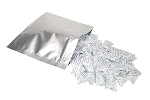 SHIELDPRO Silica Gel Desiccant 10 Gram - No Shelf-Life - Foil-Packed Moisture Absorbers Silica Bead Dehumidifiers Mold Mildew Fungus Corrosion Rust Prevention for Food Storage Gun Safes Closets (50)