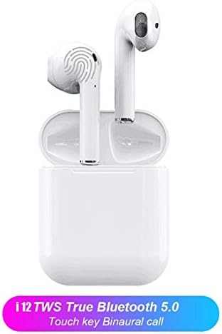 Wireless Earbuds, i12 TWS Mini Bluetooth 5.0 True Wireless Bluetooth Earbuds Sports Sweatproof Wireless Touch Earbuds 3D Stereo Sound Wireless Headphones Built-in Microphone