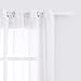 Bermino Faux Linen Sheer Curtains Voile Grommet Semi Sheer Curtains for Bedroom Living Room Set of 2 Curtain Panels 54 x 84 inch Light Brown Gradient