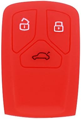 Hwota Silicone Lightweight Car Remote Key Case Bag Cover Shell for Audi A4 B9 2016 2017 -Red