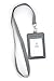 Bird Fiy Vertical Style PU Leather ID Badge Holder and Neck Lanyard (silver)