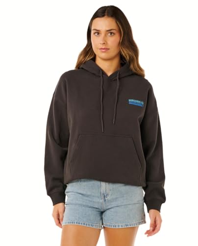 Rip Curl Women's Heritage Hooded Zip-Up Sweatshirt, Hawaii Washed Black