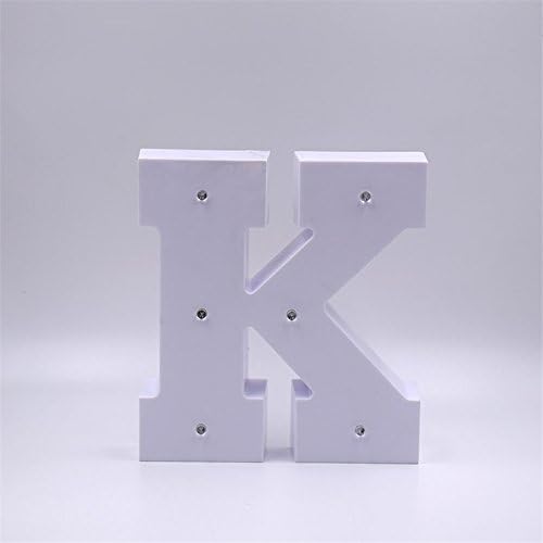 Home Decor Plastic Led Letters Lights Alphabet Sign Height 6 inch For Festival Decorative Letter Party Wedding Outdoor Indoor Wall Decoration Letter A to Z (K)