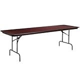 Flash Furniture 30'' x 96'' Rectangular High Pressure Mahogany Laminate Folding Banquet Table