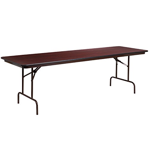 Flash Furniture 30'' x 96'' Rectangular High Pressure Mahogany Laminate Folding Banquet Table [YT-3096-HIGH-WAL-GG]