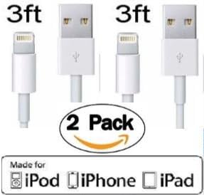 2-Pack of 3 Foot Cords [MFI Certified] Lightning Cable Element Series 8 pin to USB SYNC Cable Charger Cord for Apple iPhone 5 / 5s / 5c / 6 / 6 Plus, iPod 7, iPad …