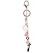 Jzcky Shzrp Happy Lock Four Leaf Clover Crystal Rhinestone Fashion Keychain Key Chain Sparkling Key Ring Charm Purse Pendant Handbag Bag Decoration Holiday Gift