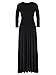 Little Beauty Women's Plus Size V Neck 3/4 Sleeves Evening Party Long Lace Dresses Black L