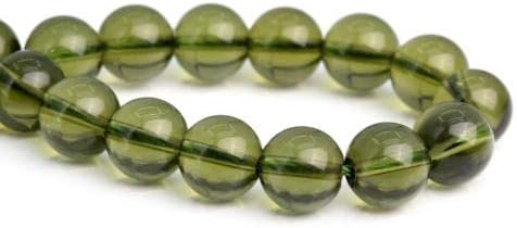 8MM Genuine Natural Moldavite Meteorite AAA Czech Republic Round Loose Beads 4'',