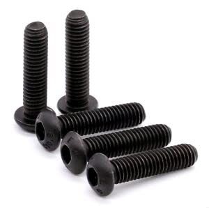 Glvaner M5-0.8 x 25mm Alloy Steel Button Head Socket Cap Screws Bolts, Black Oxide Finish, 10.9 Grade Alloy Steel, Full Thread Coverage, ISO7380, Allen Hex Drive, 50 PCS