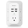 USB Wall Charger Surge Protector 5 Outlet Extender with 4 USB Charging Ports ( 1 USB C Outlet) 3 Sided 1800J Power Strip…