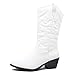 West Blvd Miami Cowboy Western Boots, White Pu, 7
