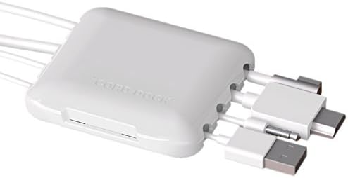 Cord Dock Cable Management for Power Cords and Charging Accessory Cables (White)