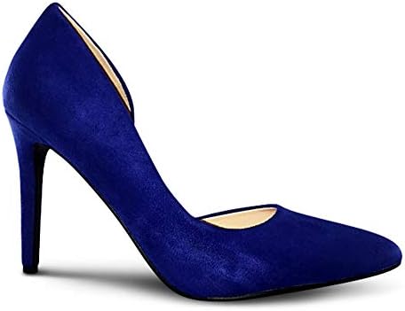 AFFORDABLE FOOTWEAR Womens Pointy Toe Low Platform High Heels Stiletto Dress Pumps