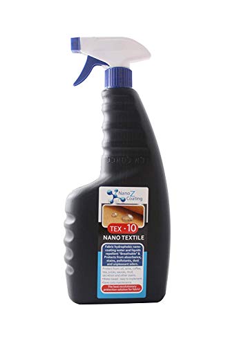 Nano Tex-10 Textile and Fabric Protector - Stain Guard Water Repellent Protect Car Upholstery. Natural Oil and Stain Protectant for Furniture Sofa Chairs Carpets Clothes. Makes Cleaning Easy 25.36oz (Best Stain Guard For Couches)