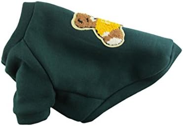Dark Green Fleece Sweatshirt, Dog Top, Dog Clothing, Dog Fashion, Pet Apparel Made in USA, XS -M for Small Dog Only