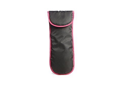 Miamica Hair Iron Case Heat Resistant Lining Packing Organizer, Black