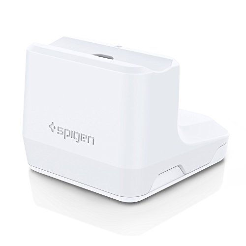 Spigen Compact Airpods Stand Charging Case Dock for Airpods [Compatible with Spigen / Apple Authentic Original Lightning Cable ONLY] Patent Pending - White