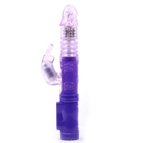 PleasureBoxxx Thrusting Rampant Rabbit Vibrator/Clitoris Stimulator Vibe with Rotating Beads, Purple