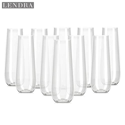 30 Plastic Stemless Champagne Flutes Disposable Unbreakable toasting