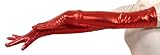 JustinCostume Shiny Metallic Spandex Secondskin Womens Glove Medium, Red