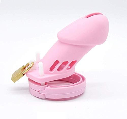 ADTYS Hot C-ock Ring Soft Silicone Male Chastity Device P-énis Ring C-ock Cages Virginity Chastity Lock Belt C-ock Ring with 3 Locking Rings O2,Pink,Couple Play Toys Adult Male Ring Sex