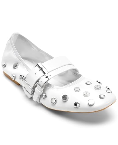 DKNY Davey-Ballet Flat, Balletto Piatto Donna, Bianco, 37 EU