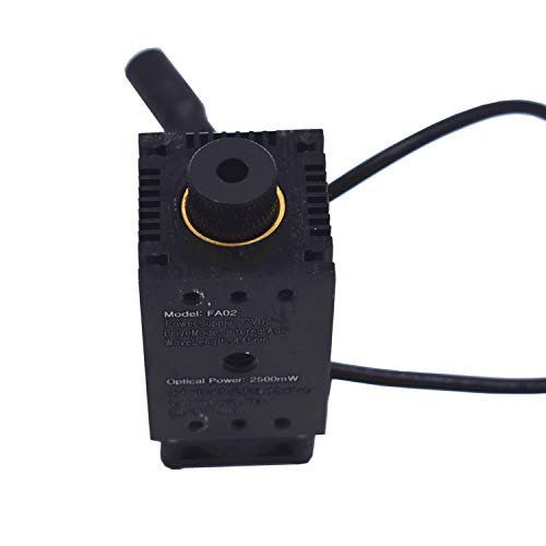 TXINLEI 2.5W 2500mW 445nm Blue Laser Module, DC 12V Focal Adjustable Laser Head with Heatsink for DIY Laser Engraver Machine