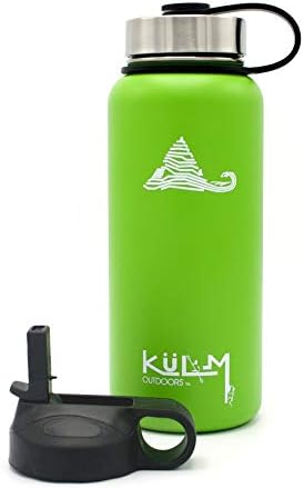 KuLM Outdoors 32oz Vacuum Insulated with Straw Lid (Green)