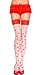 ToBeInStyle Women's Two Toned Hearts Print Wide Top Thigh Hi Stocking