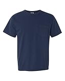 Comfort Colors 6.1 oz. Garment-Dyed Pocket T-Shirt, Medium, TRUE NAVY