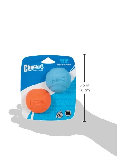 Chuckit! Medium Fetch Ball 2.5-Inch, 2-Pack (Colors Vary)