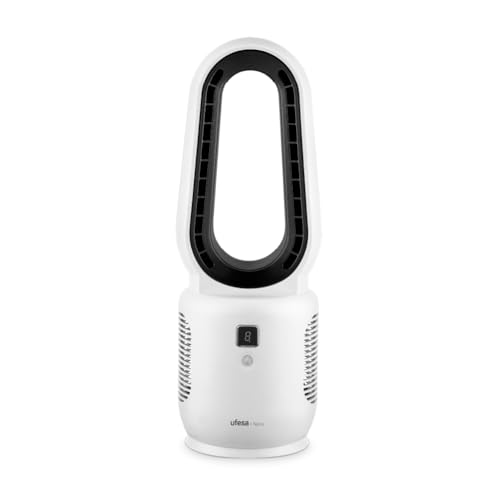 Ufesa Nara Table Fan, Rechargeable, 10 W, USB-C, 3 Speeds, LED Display, 2200 mAh Battery, Use with or without Cable, Quick Charging, Compact