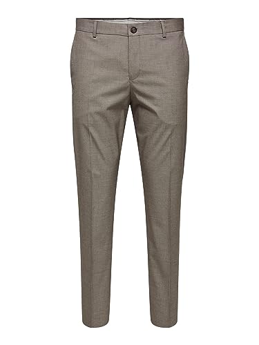 SELETED HOMME Slhslim-Liam Brwn Hounds TRS Flex B Noos Pantaloni Completi, Brownie/Dettaglio: Houndstooth, 54 Uomo