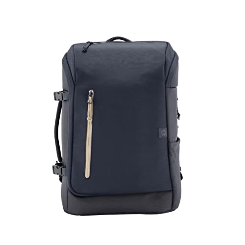 Travel Mochila para Portatiles de hasta 15,6" (Capacidad 25L, Ampliable hasta 30 L, Impermeable, Ergonómica, Bolsillo con Bloqueo RFID, Cremalleras con Cierre) Color Azul Oscuro