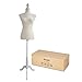 Bonnlo Female Dress Form Pinnable Mannequin Body Torso with Wooden Tripod Base Stand (White, 6)