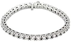 18kt White 10 CTW Diamond Line 7.25" Bracelet