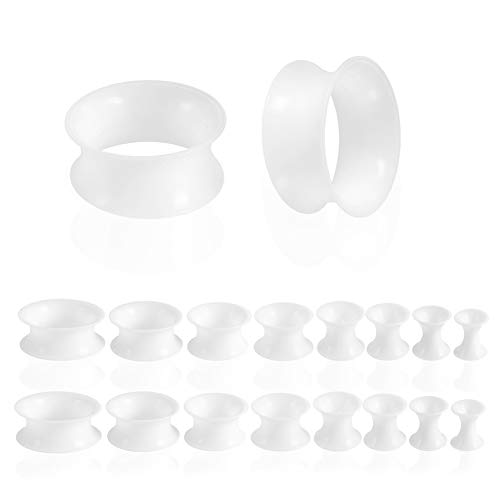 Jusway Gauges for Ears Silicone Ear Plugs and Tunnels Ear Stretching