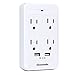 DEWENWILS 4 Plug Outlet Adapter Multi Plug Wall Outlet Extender Surge Protector with Dual USB Ports, Lightweight Extra Outlet Adapter for Home Office Travel, 1080 Joules, ETL Certified - White