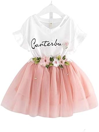 Maelie Baby Girl Butterfly Sleeve White top with Floral Tutu Skirt Set.