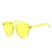 OLINOWL Rimless Thick Sunglasses Oversized Colored Transparent Round Eyewear Retro Eyeglasses for Women Men