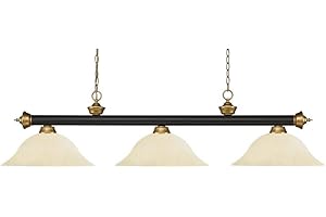 Z-Lite 200-3BRZ+SG-GM16 3 Billiard Light, Bronze & Satin Gold