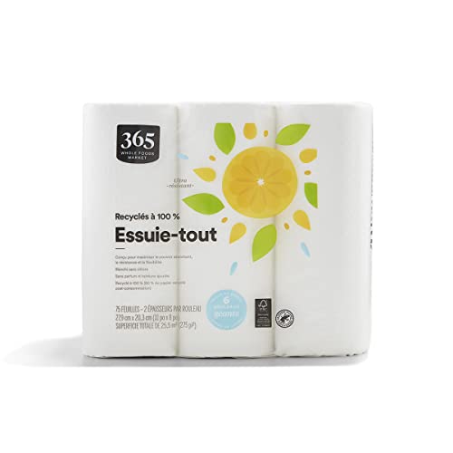 365 by Whole Foods Market, Paper Towels 75 Sheet jumbo Rolls 6 Count