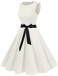 Gardenwed vestido de cóctel, vintage, estilo reto años 1950s, para fiestas de picnic, sin mangas, para mujer.