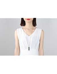 COAI - Collar de acero inoxidable chapado en oro con piedra de obsidiana