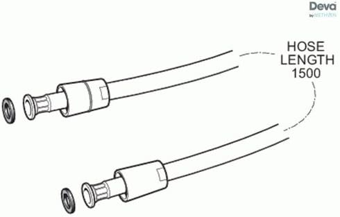 Deva HOS1.5PVS07 Standard Fittings, Silver1, 1.5 m Length - Image 3