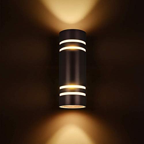 Out of doors Wall Mild,Bling Exterior Lighting – ETL Listed,Aluminum Waterproof Wall Mount Cylinder Design – Up Down Mild Fixture for Porch, Yard and Patio [Brown] (Out of doors Wall Mild Brown)